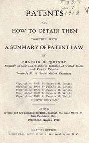 Cover of: Patents and how to obtain them. by Francis Michael Wright