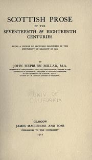 Cover of: Scottish prose of the seventeenth & eighteenth centuries