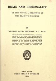 Cover of: Brain and personality by William Hanna Thomson
