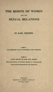 Cover of: The rights of women and the sexual relations