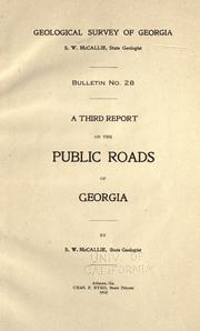 Cover of: A third report on the public roads of Georgia