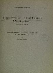 Cover of: Photographic investigations of faint nebulae by Edwin Powell Hubble