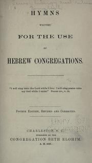 Cover of: Hymns written for the use of Hebrew congregations.