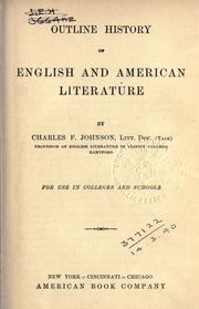 Cover of: Outline history of English and American literature. by Charles Frederick Johnson