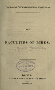 Cover of: The faculties of birds. by James Rennie