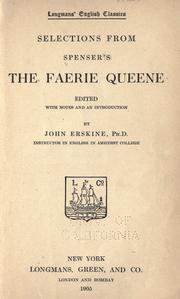 Cover of: Selections from Spenser's The faerie queene by Edmund Spenser