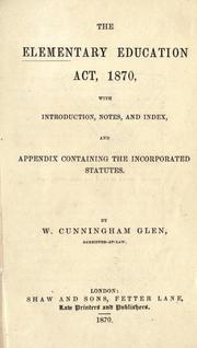 Elementary Education Act, 1870 by Rand McNally