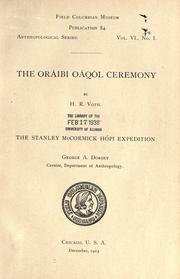 Cover of: The Or©Øaibi O©Øaq©·ol ceremony