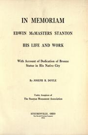 Cover of: In memoriam, Edwin McMasters Stanton, his life and work by Joseph Beatty Doyle