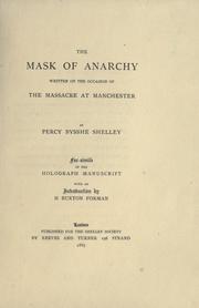 Cover of: The mask of anarchy by Percy Bysshe Shelley
