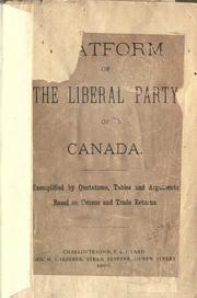 Cover of: Platform of the Liberal Party of Canada by Liberal Party of Canada