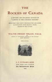 Cover of: The Rockies of Canada by Wilcox, Walter Dwight