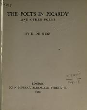 Front cover of The poets in Picardy by E. De Stein