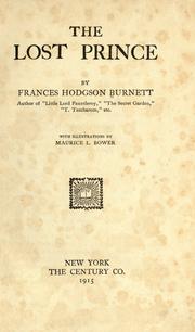 Cover of: The lost prince by Frances Hodgson Burnett