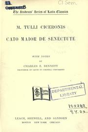 Cover of: Cato maior de senectute by Cicero