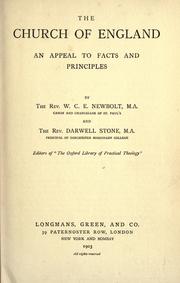 Cover of: The Church of England: an appeal to facts and principles