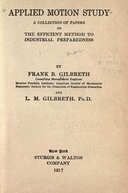 Cover of: Applied motion study by Frank B. Gilbreth, Jr.