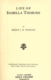 Cover of: Life of Isabella Thoburn by J. M. Thoburn