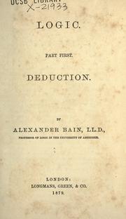 Cover of: Logic. by Alexander Bain