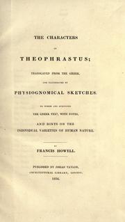 Cover of: The characters of Theophrastus by Paracelsus