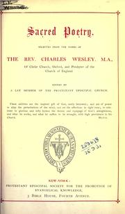 Cover of: Sacred poetry. by Charles Wesley