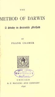 Cover of: The method of Darwin by Frank Cramer, Frank Cramer