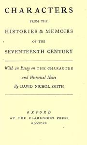 Cover of: Characters from the histories & memoirs of the seventeenth century by David Nichol Smith