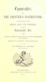 Cover of: Typographia by Thomas F. Adams