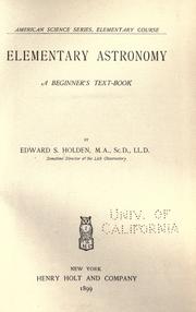 Cover of: Elementary astronomy by Edward Singleton Holden