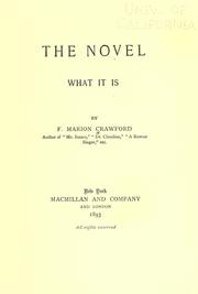 Cover of: The novel by Francis Marion Crawford