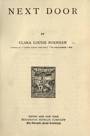 Cover of: Next door by Clara Louise Burnham