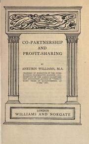 Co-partnership and profit-sharing by Aneurin Williams