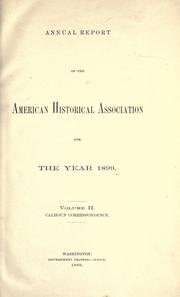 Cover of: Correspondence of John C. Calhoun