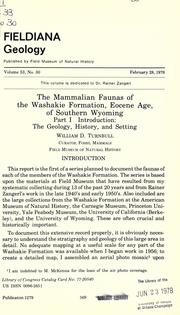 Cover of: The Mammalian faunas of the Washakie Formation, Eocene Age, of Southern Wyoming.: Introduction: The geology, history, and setting