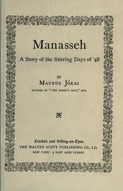 Cover of: Manasseh: a story of the stirring days of '48