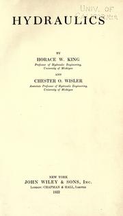 Cover of: Hydraulics by Horace Williams King, Horace Williams King