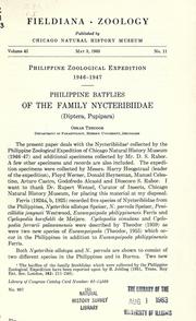 Cover of: Philippine batflies of the family Nycteribiidae (Diptera: Pupipara) by Oskar Theodor