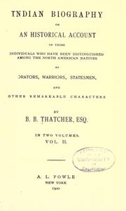 Cover of: Indian biography by B. B. Thatcher