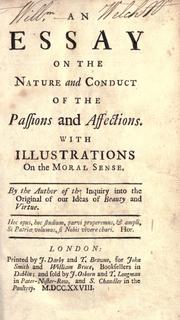 Cover of: An essay on the nature and conduct of the passions and affections. by Francis Hutcheson