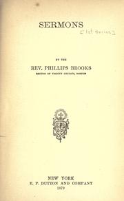 Cover of: Sermons by Phillips Brooks