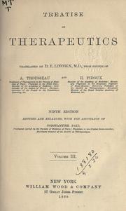 Cover of: Treatise on therapeutics