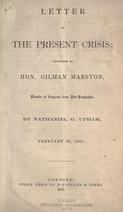 Cover of: Letter on the present crisis