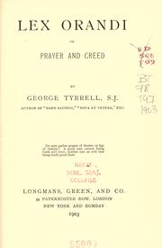 Cover of: Lex orandi by George Tyrrell