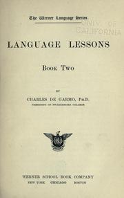 Language lessons by De Garmo, Charles