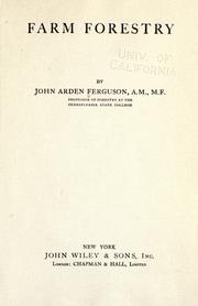 Cover of: Farm forestry by Ferguson, John Arden