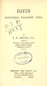 Cover of: David by Meyer, F. B.