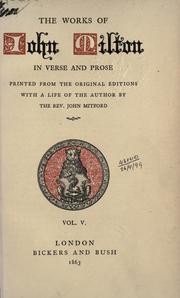 Cover of: Works, in verse and prose. by John Milton