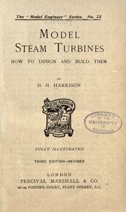 Model steam turbines by Harrison, H. H.