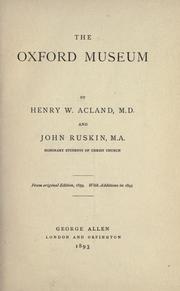 Cover of: The Oxford Museum by Henry W. Acland
