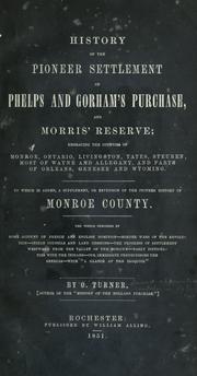 History of the pioneer settlement of Phelps and Gorham's purchase, and Morris' reserve by O. Turner